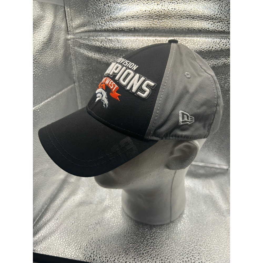 New Era Denver Broncos 2013 AFC West Division Champions Hat 9FORTY Black Grey - Picture 2 of 7
